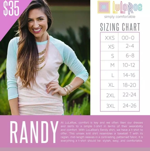 NWT LuLaRoe Randy Baseball T Shirt - Picture 5 of 5